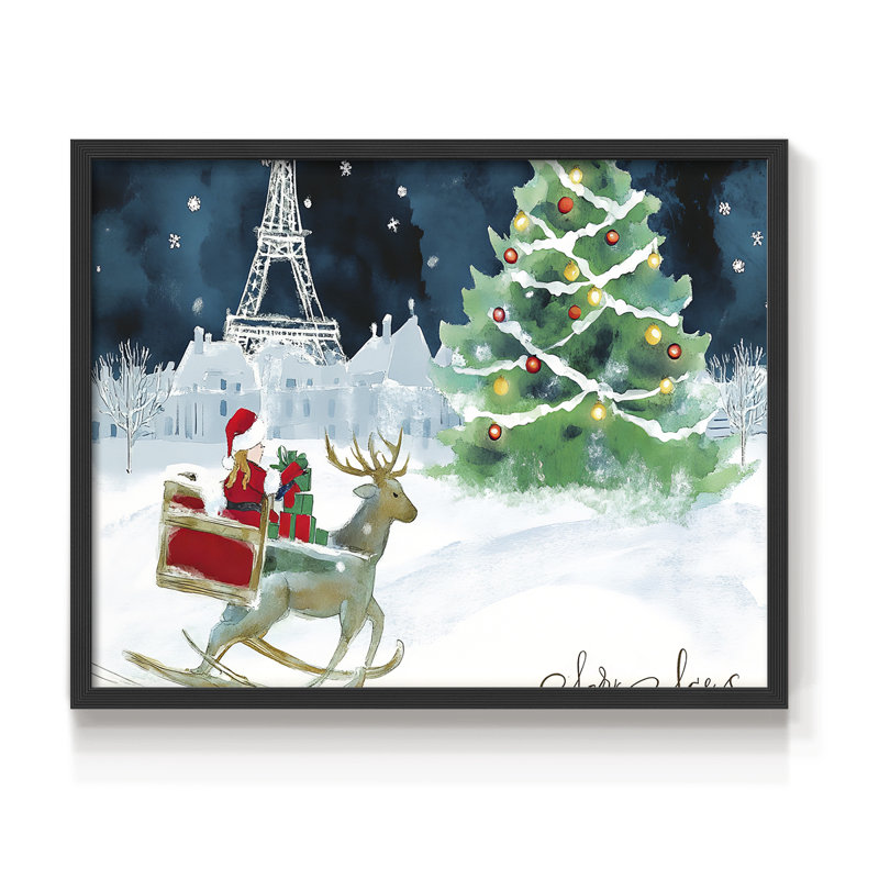 Art de Noël - DCXV - reproduction encadrée, H 22 po x l 28 po, Noir, noir, noir, noir