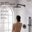 Système de douche à pluie 10 "à pression équilibrée avec douche à main réglable à glissière et valve brute-107557319