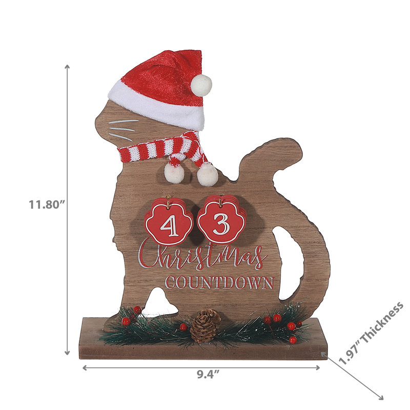 Calendrier de Noël en bois pour chat