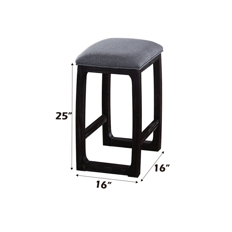 Tabouret de bar élégant en tissu gris vieilli, au charme authentique.