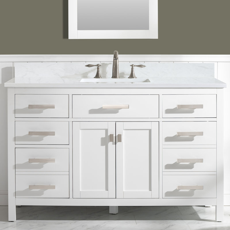 Ensemble de meuble-lavabo simple 54 po Binion, Blanc