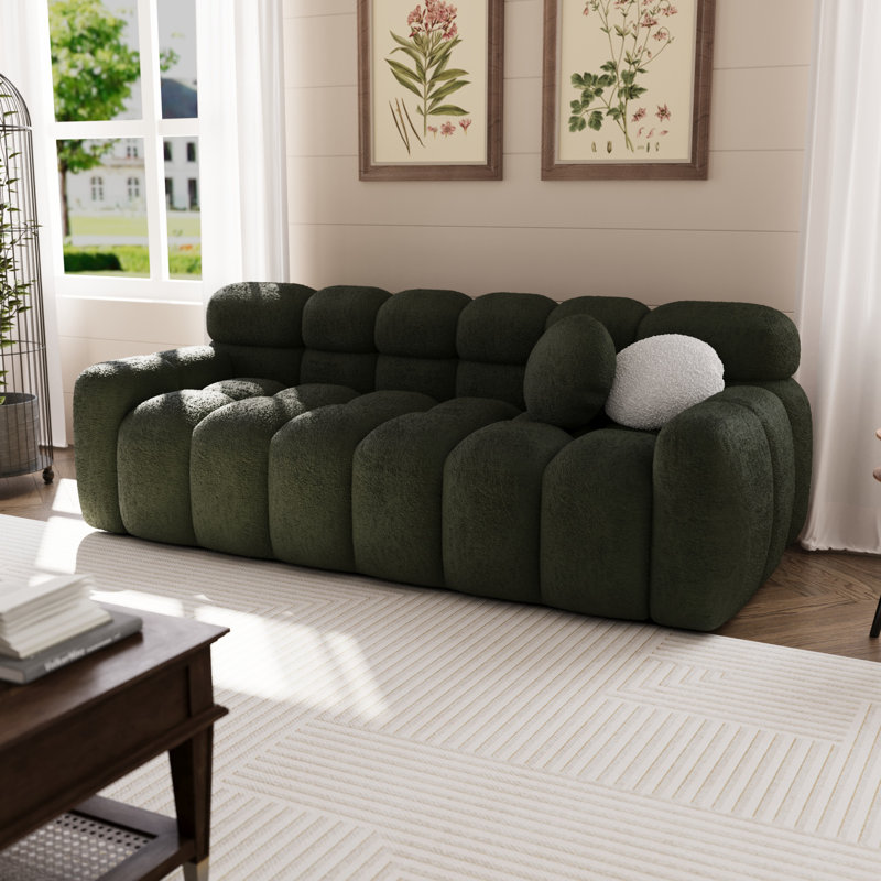 Canapé rembourré 87,4 po, Boucle verte
