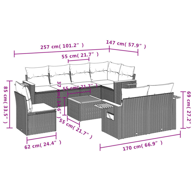  Garden Sofa Set Beige