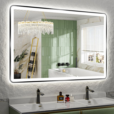 Miroir de salle de bain Hyosvany Matte Black Matel