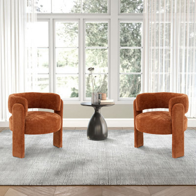 Ensemble de 2 fauteuils d'appoint en chenille l 32,68 po sans table