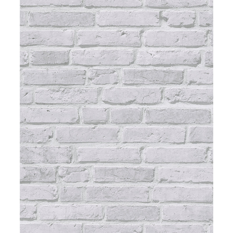 Bricks and More Collection Brickshire Residents Wallpaper Roll, White
