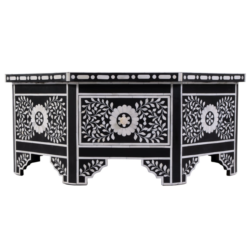 Blackwell 40.25" W Octagonal Bone In-Lay Coffee Table
