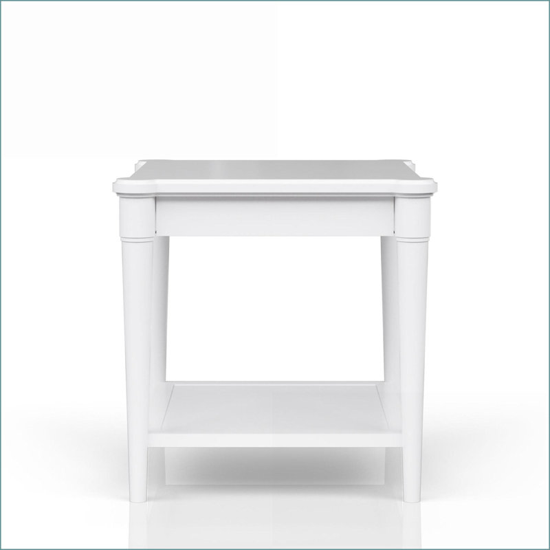 Table basse blanche décontractée transitionnelle avec 1 tiroir Tablette, peu encombrante pour le salon