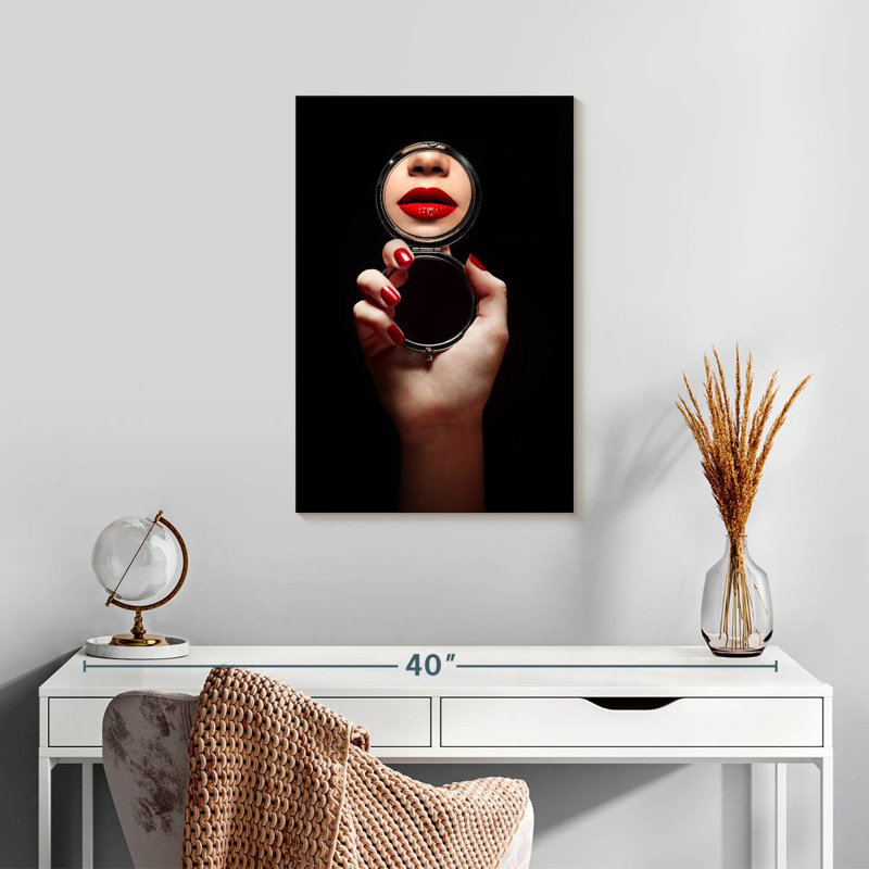 Shuttleworth Mirrored Lips, 24" H x 16" W