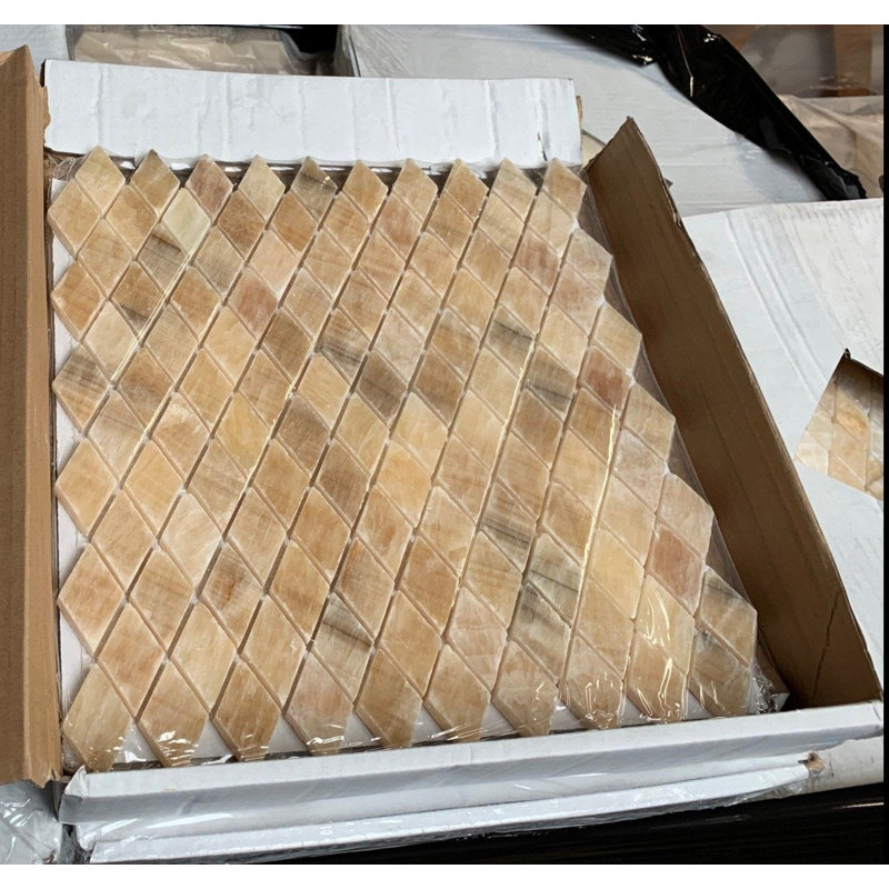 Honey Natural Stone Grid Mosaic Wall & Floor Tile