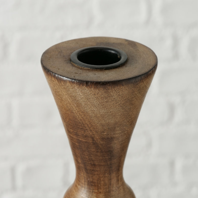 11.75'' H Wood Tabletop Candlestick