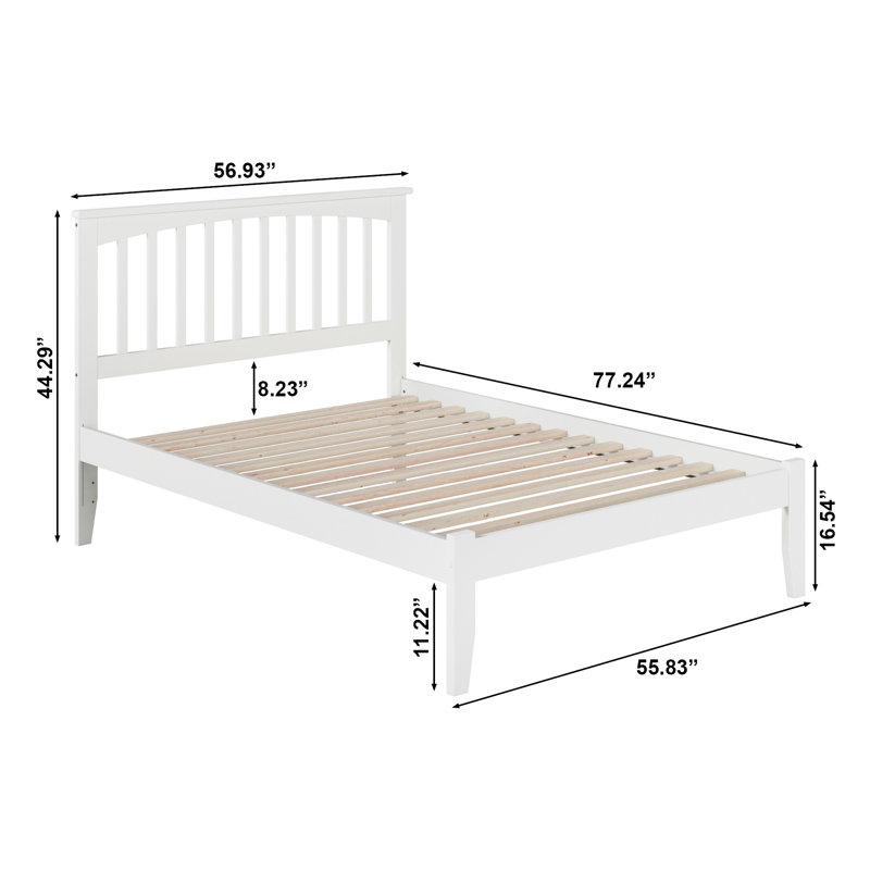 Shiloh Solid Wood Platform Bed, Full, White