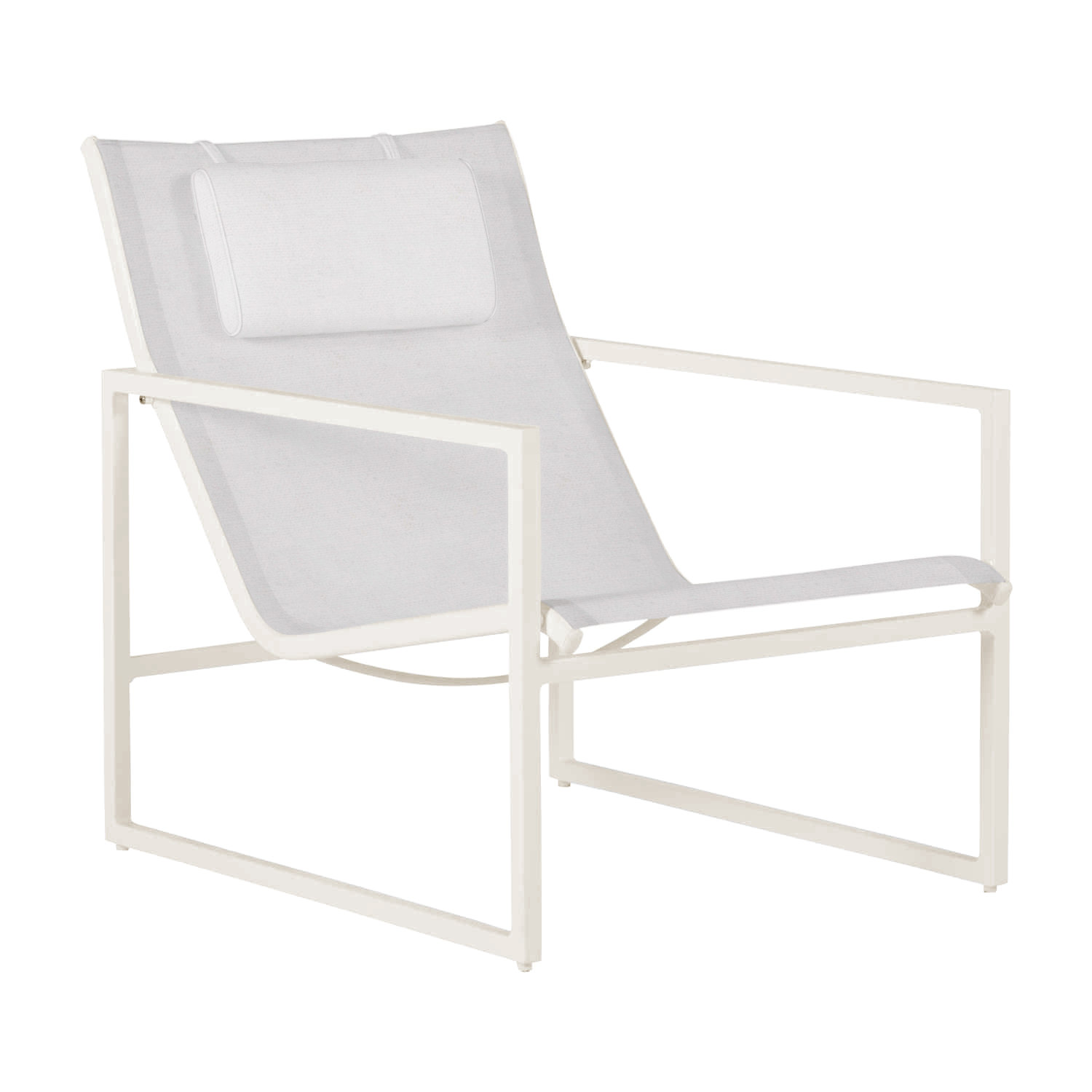 Serenata Sunbrella® Patio Lounge Chair, Welt, Linen Snow, Chalk/White Sling
