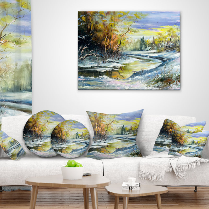 Coussin Landscape River, Rectangulaire, 12 po x 20 po