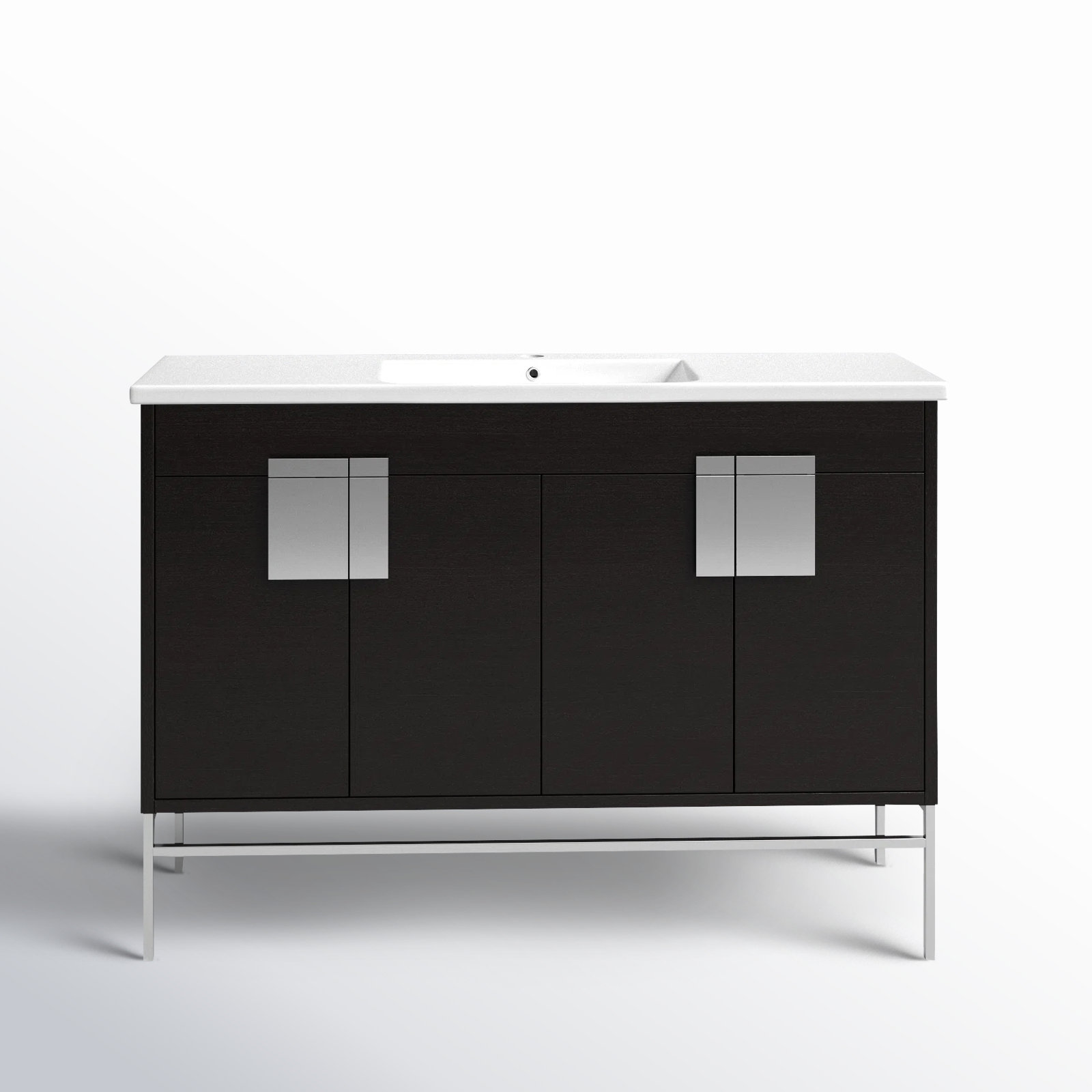 Maisie 48'' Single Bathroom Vanity, Black, Polish Chrome