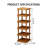 6-tier Expandable Folding Bamboo Storage Rack, Space-saving Storage Solution, No Assembly Required