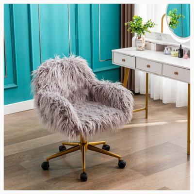 Chaise de travail en fausse fourrure Ratchel