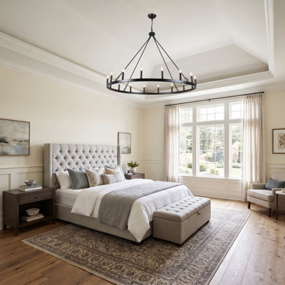 Moomal Candle Style Dimmable Wagon Wheel Chandelier