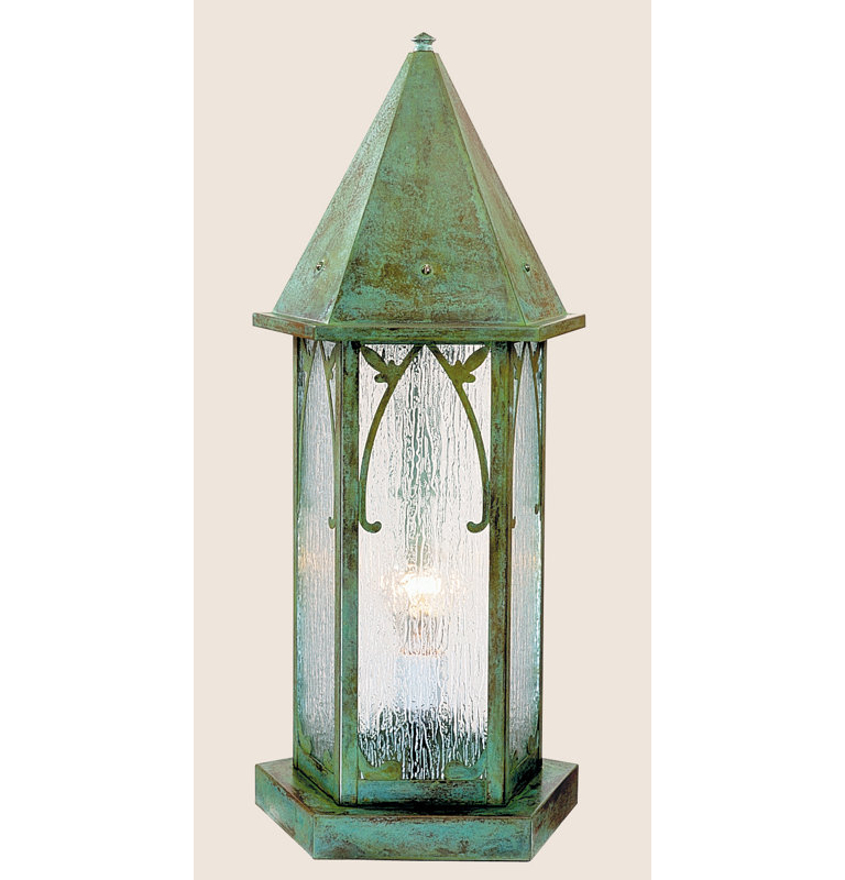 Luminaire d'extérieur à 1 lumière Sebring, H 23,75 po x l 10 po, Noir satiné, Brouillard pluvieux