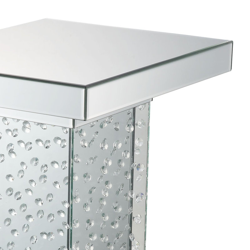 Table de bout, miroir et faux cristaux