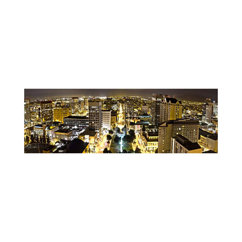 San Jose Skyline Cityscape - Wrapped Canvas Panoramic Print, 30.48 cm H x 91.44 cm W x 1.91 cm D