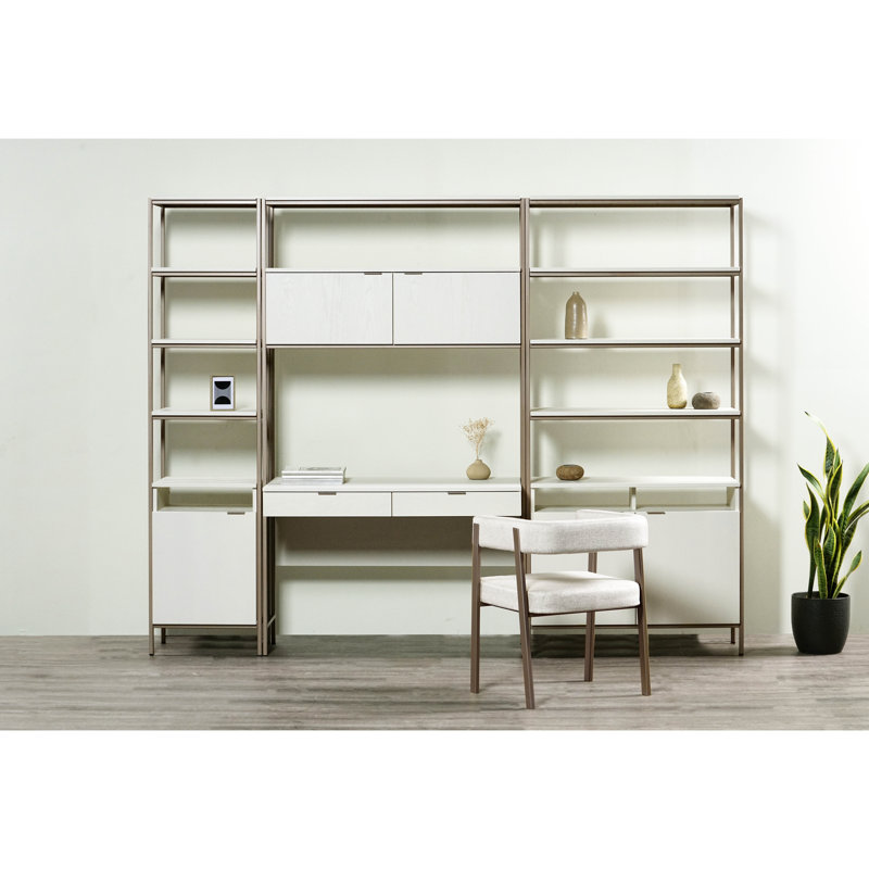 Modular Wall Desk, Cream/Champagne Gold