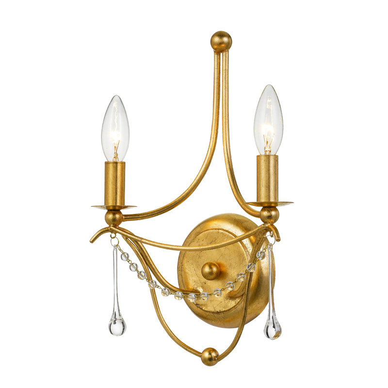 Braden 2-Light Candle Wall Light, Antique Gold