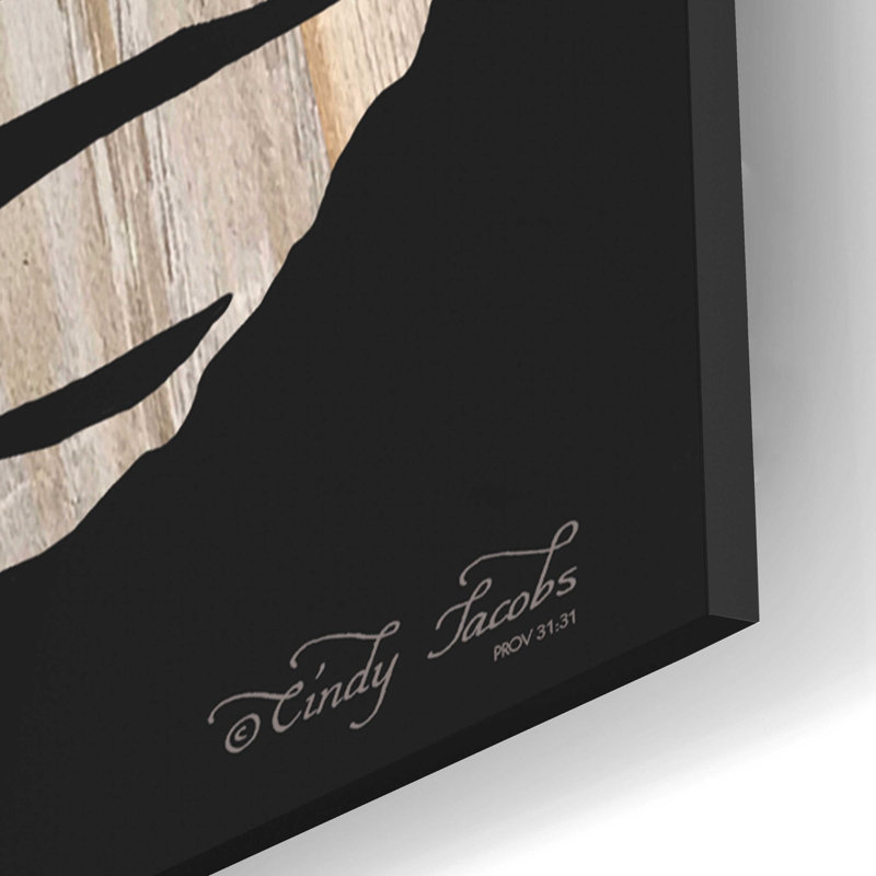 «Palm Frond Wood Grain II» par Cindy Jacobs, art mural en verre acrylique, H 24 po x l 16 po x P 0,2 po