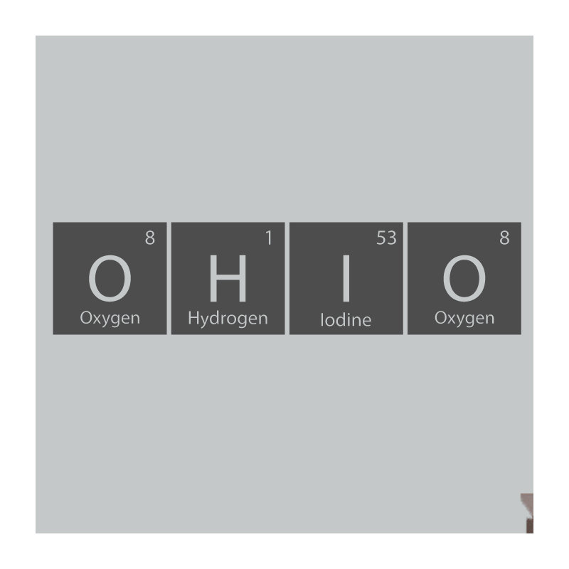 Décalcomanie murale ohio de table, Gris foncé