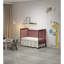 Lit de bébé convertible 3-en-1 en cerisier, fabriqué en bois massif durable;, finition non toxique, livré avec roues verrouillables, mobilier de chambre de bébé en bois-1894209349