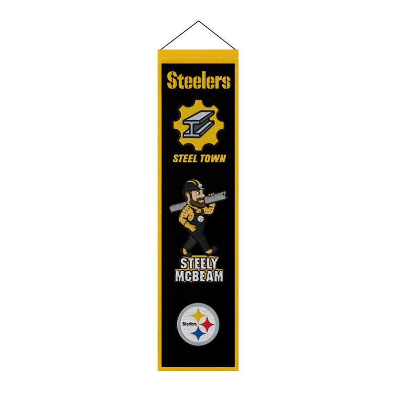 Décoration murale NFL Pittsburgh Steelers Icon, 8 x 32 po, NFL Pittsburgh Steelers