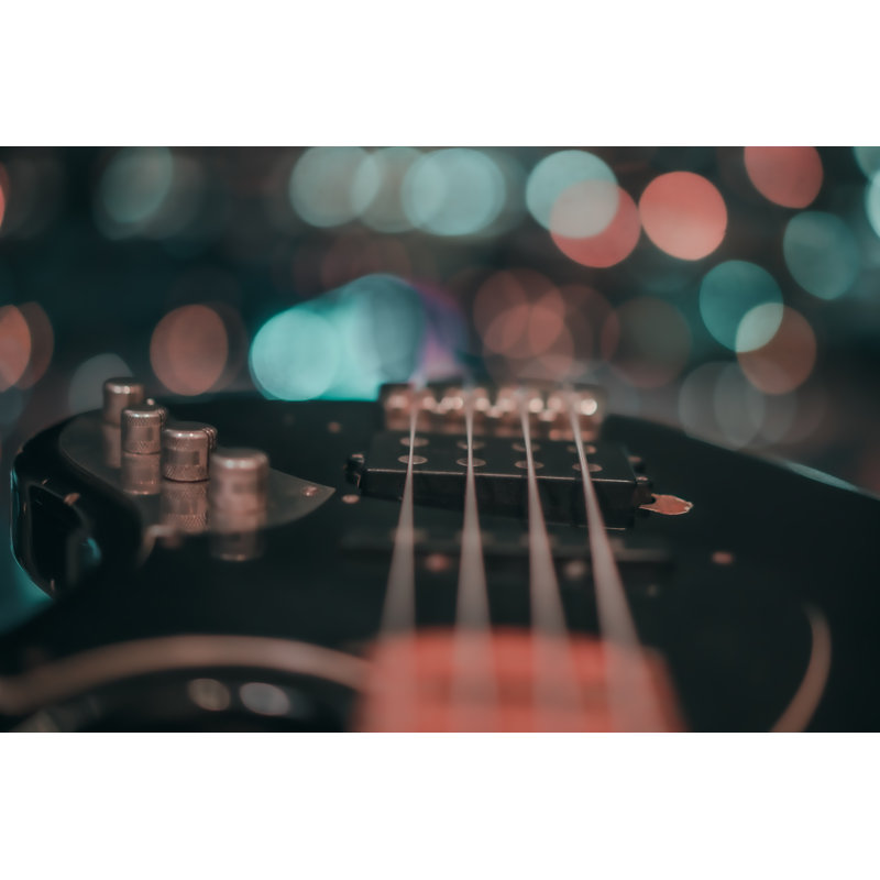Electric Bass Guitar - Wrapped Canvas Print, 30cm H x 46cm W x 3.8 cm D