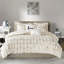 Gold Metallic Printed Twin/Twin Xl Duvet Cover - Soft Microfiber, Button Closure, 2 Shams, Decorative Pillows With Geometric Motifs And Textures Silver 1 Square Pillow-125166399