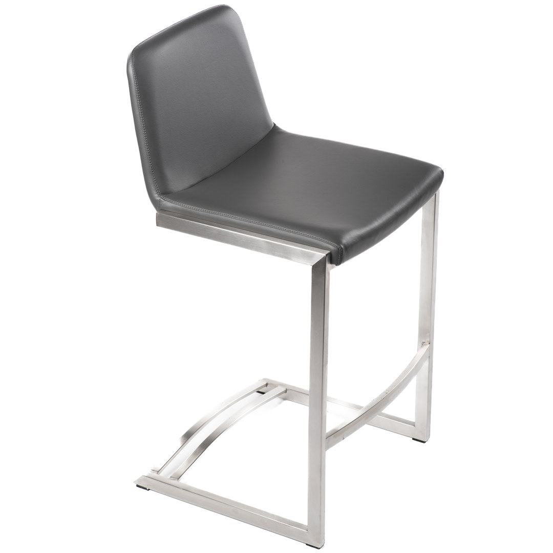 Teko PVD Stainless Steel Upholstered Seat 26-Inch Counter Height Barstool Latitude Run® 