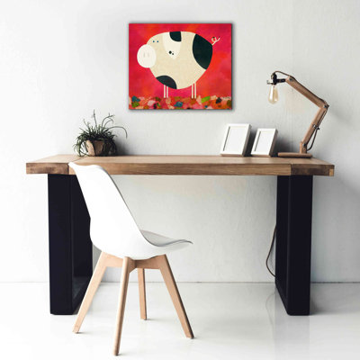 'Pig Newton Reverse by Casey Craig Giclee Canvas Wall Art
