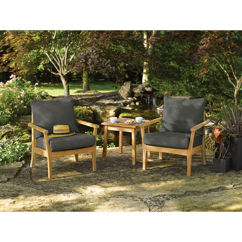 Chaise de patio avec coussins Huggins, Noir Heather