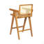 Tabouret de bar minimaliste moderne de 27 po avec siège en bois massif, structure en bois massif-92408858