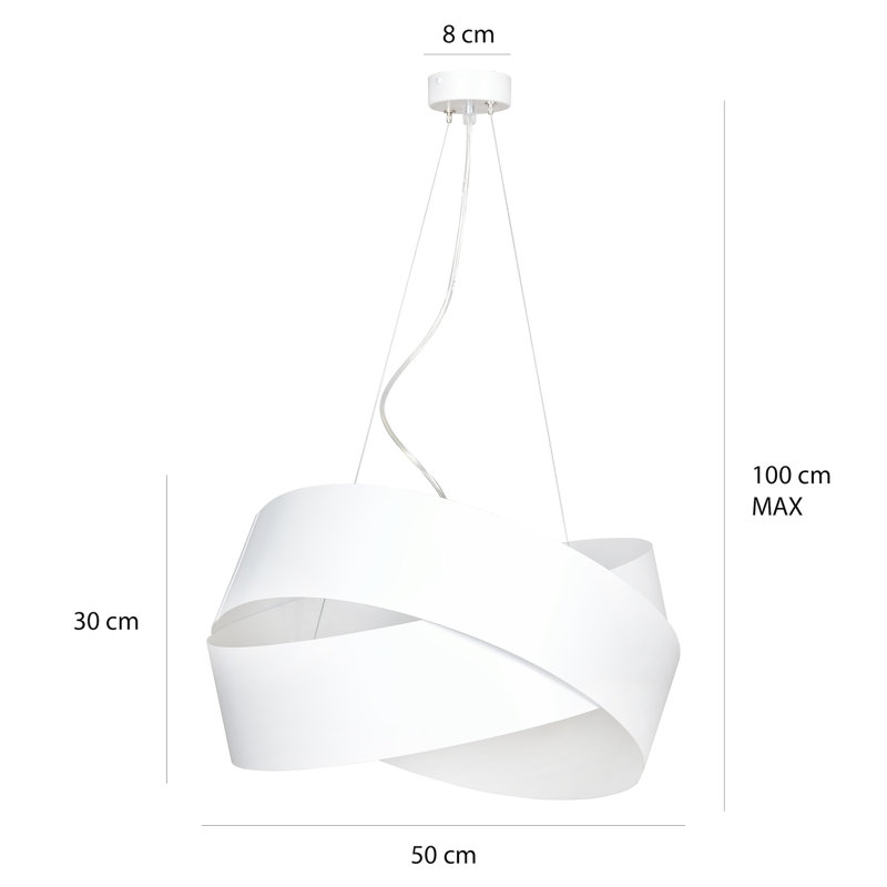 Oldsmar 3 - Light Geometric Pendant, White