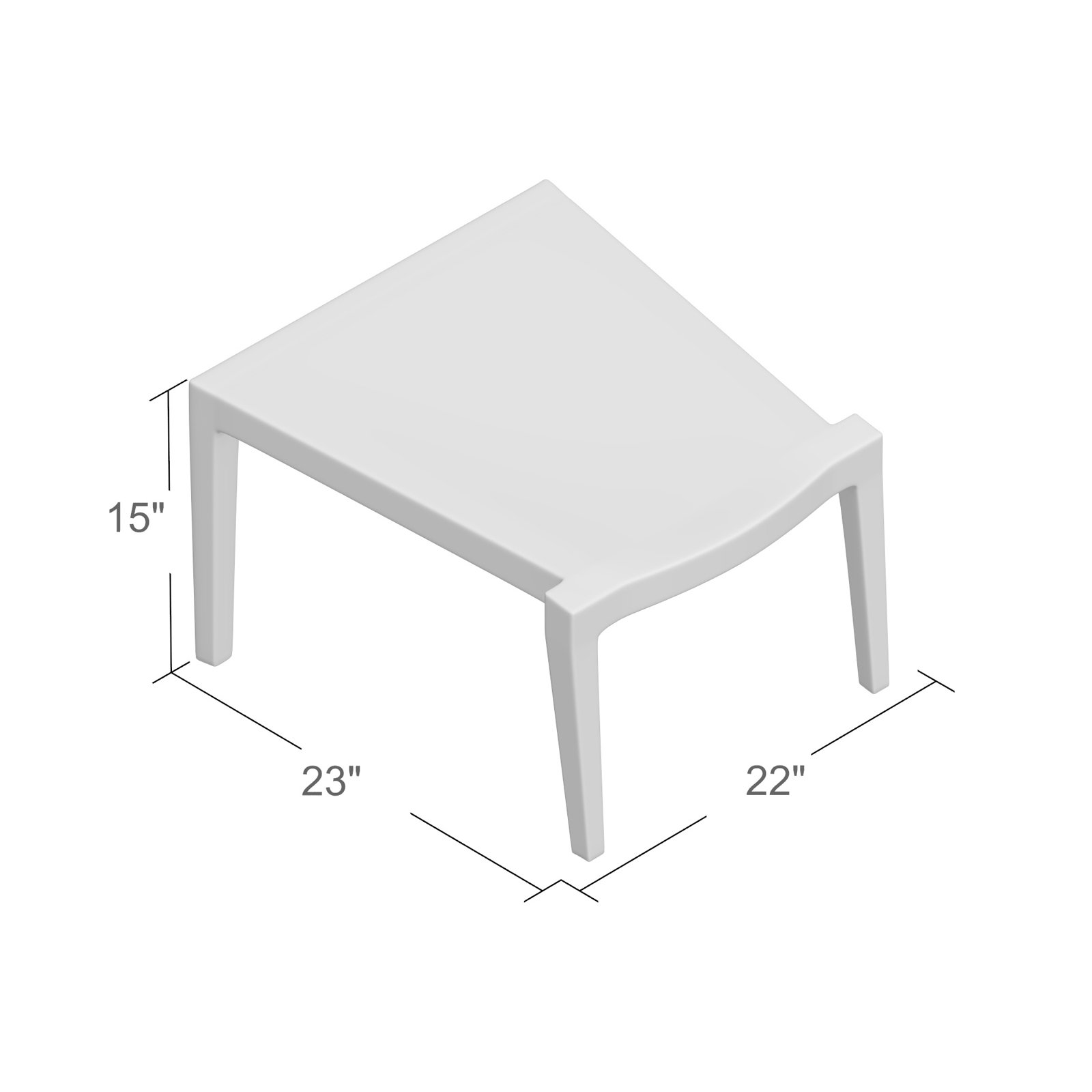 Marti Outdoor Ottoman, White