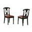 L'ensemble de table de salle à manger 3 pièces comprend une table de cuisine ronde avec piédestal et 2 chaises de salle à manger rembourrées en similicuir, noir et cerise-1275752886-1275752905-1275752906