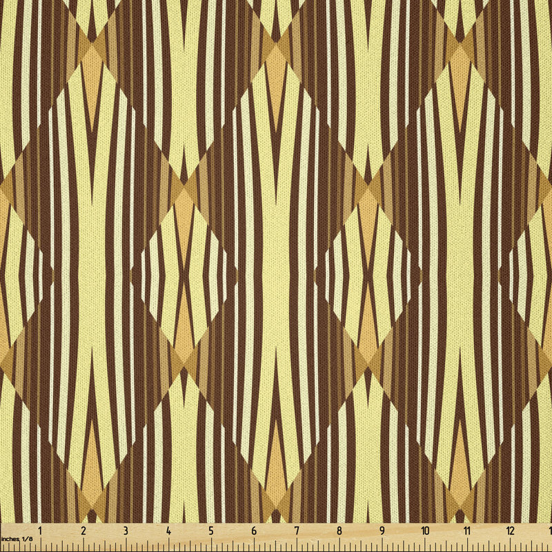 Daughn Curved Stripes with Rhombus Motifs Multi-Purpose Fabric