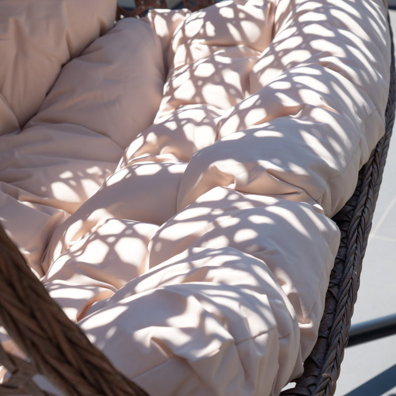 Alston Double Garden Hanging Egg Chair, Cream, Brown
