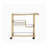 Adamsen Mirrored Serving Cart with Champagne Finish - Rolling Kitchen Cart with Open Compartments, Wine Bottle Rack and Caster Wheels