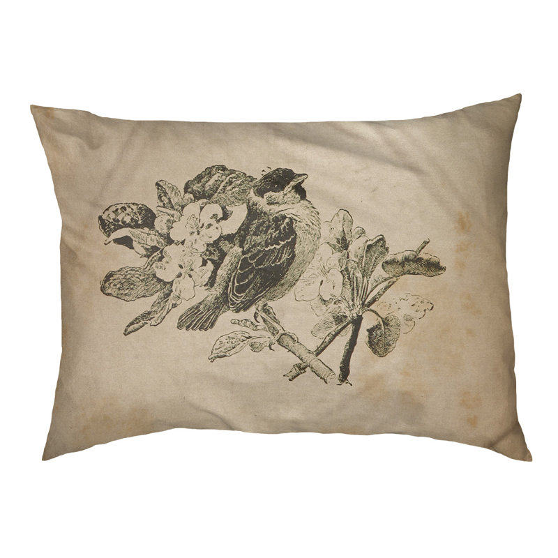 Coussin pour chien rétro oiseau Burien, Grand (H 14 po x l 42,5 po x P 32,5 po)