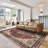 Samira Tiefi Red Beige Black Machine Washable Traditional Medallion Indoor Area Rug, Flat Pile for Living Room & Bedroom - Red, 9x13-107487527