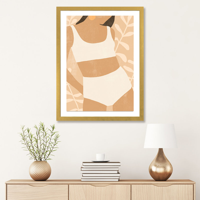 «Sunbather IV» - reproduction d'art, H 24 po x l 16 po x P 1 po, Papier doré