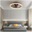 Ventilateur de plafond brun 20 po avec lumière DEL - Ventilateur de plafond encastré moderne pour la chambre à coucher, le salon et la décoration intérieure avec anneau en cristal