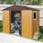 8X4 Ft Metal Storage Shed For Backyard - Coffee. , With Foundation. Comes Lock, Gloves & Accessories Ease 8 Ft X 4 Outdoor In Stable, Air Vents. Has Lockable Door, Window Foundation Security-125553346