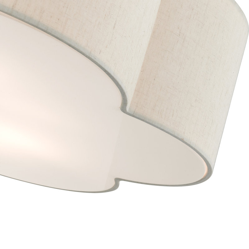 Swarthout 5 - Light Semi Flush Mount, Brushed Nickel, Fabric, 11.25" H x 28" W x 28'' D