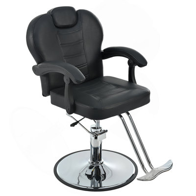 Fauteuil de barbier inclinable classique pour coiffeurs et tatoueurs avec pompe hydraulique robuste, rotation à 360 ° et capacité de charge élevée